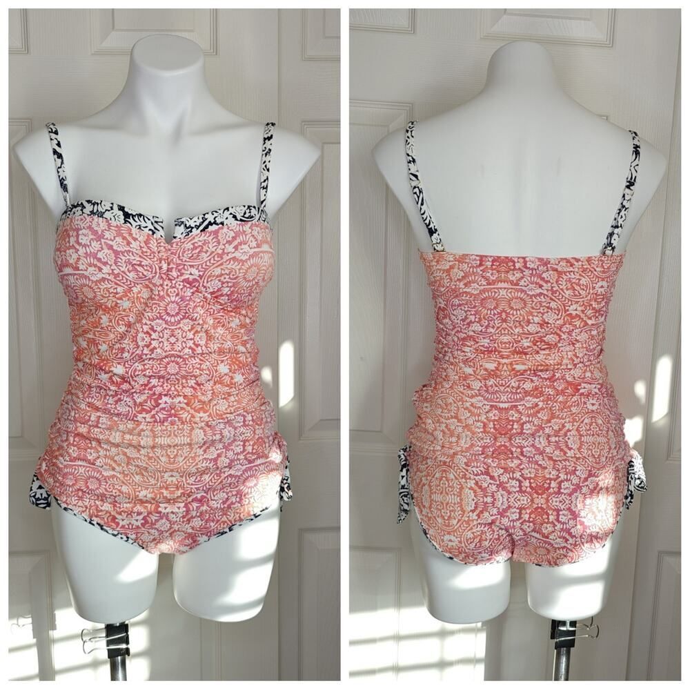 Tommy Bahama Coral Medallion Tankini Top sz XS (fits D/DD cup)